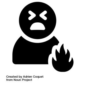 An icon of a person experiencing a painful burn