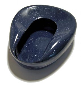 A sparkly blue bedpan